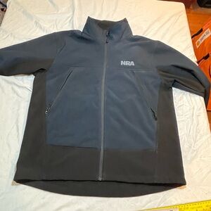 NRA Men's bluish  Jacket black trim size medium good condition soft shell